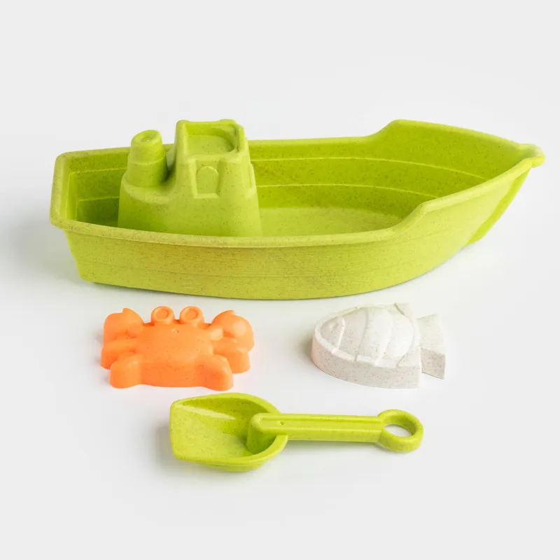 Набор игровой для песка, 4 пр, с игрушкой, пластик, цветной, Корабль, Sunny