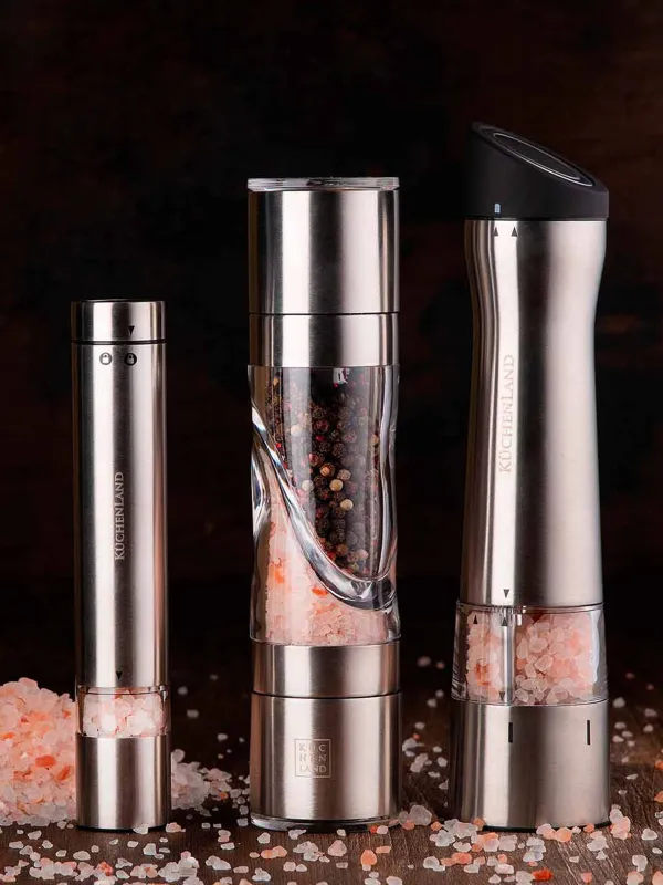 Мельница для специй, 24 см, электрическая, сталь/пластик, LED W, скошенная, Classic, image-5