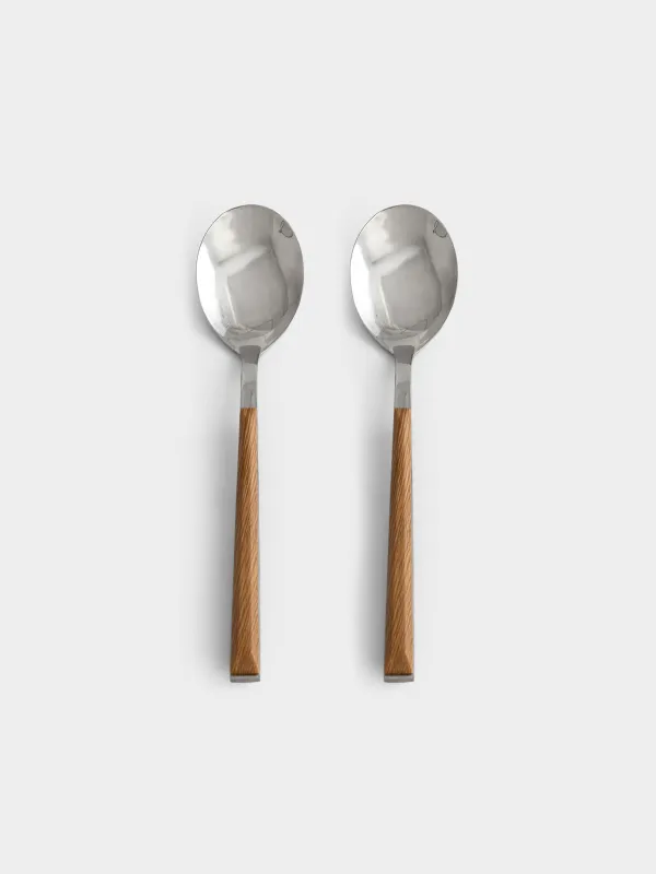 Ложка столовая, 2 шт, сталь/пластик, коричневая, Prague, image-0