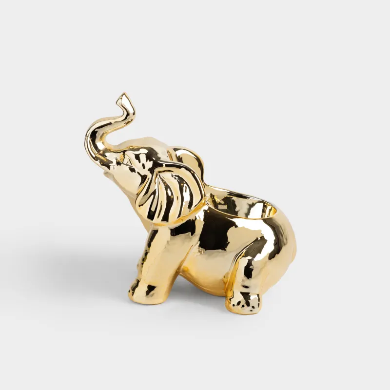 Подставка для бутылки, 23x22 см, фарфор P, золотистая, Слон, Elephant