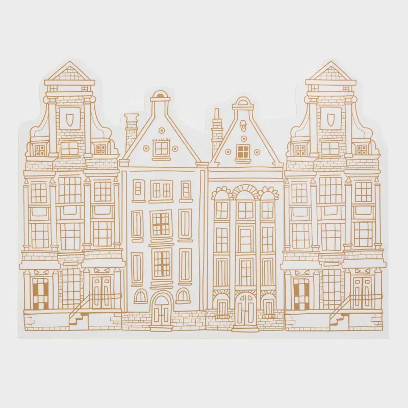 Салфетка под приборы, 33х43 см, ПВХ, фигурная, белая, Дома, Rock shape, image-0