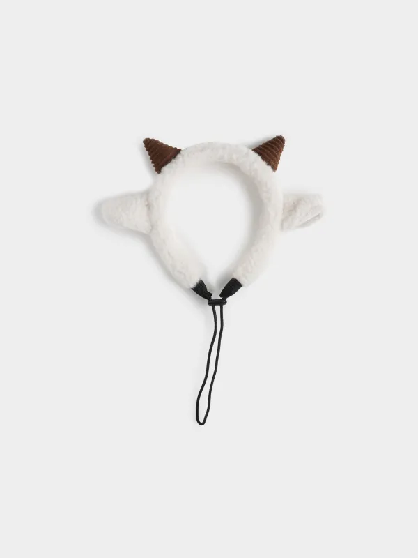 Меховой ободок для животных Рога овечки, Christmas pet, image-0