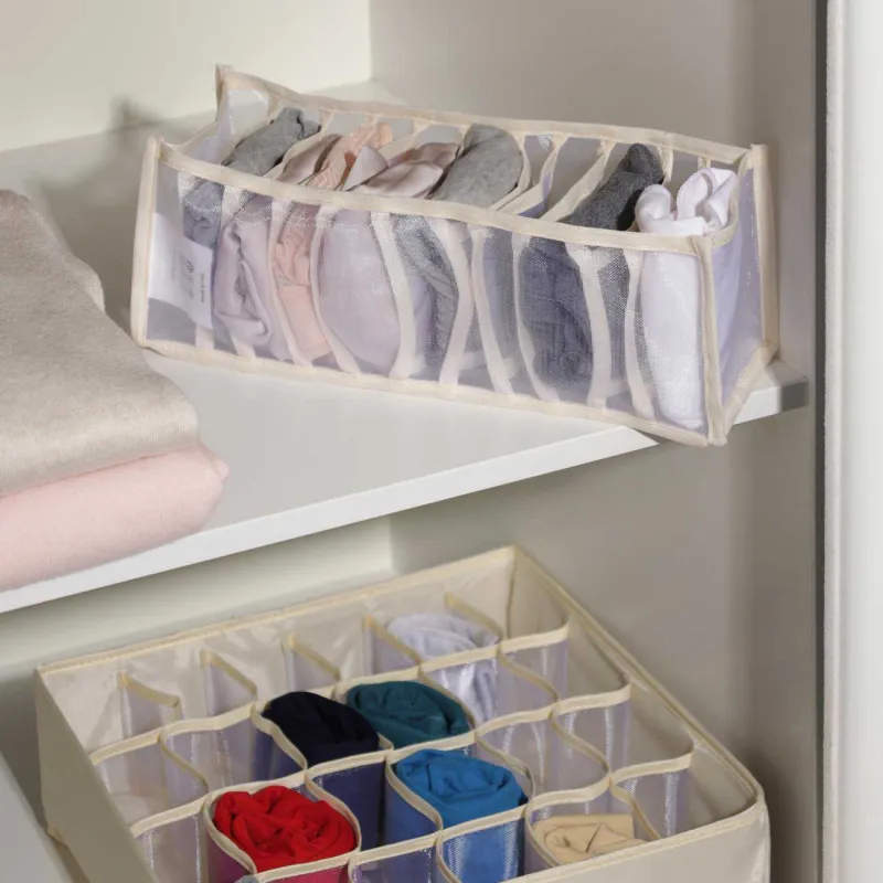 Органайзер-разделитель для ящиков, 32х12 см, 11 отд, текстиль, бежевый, Pedant light, image-3