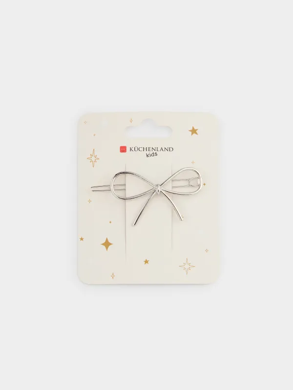 Заколка для волос, серебристая, Hair silver, image-3