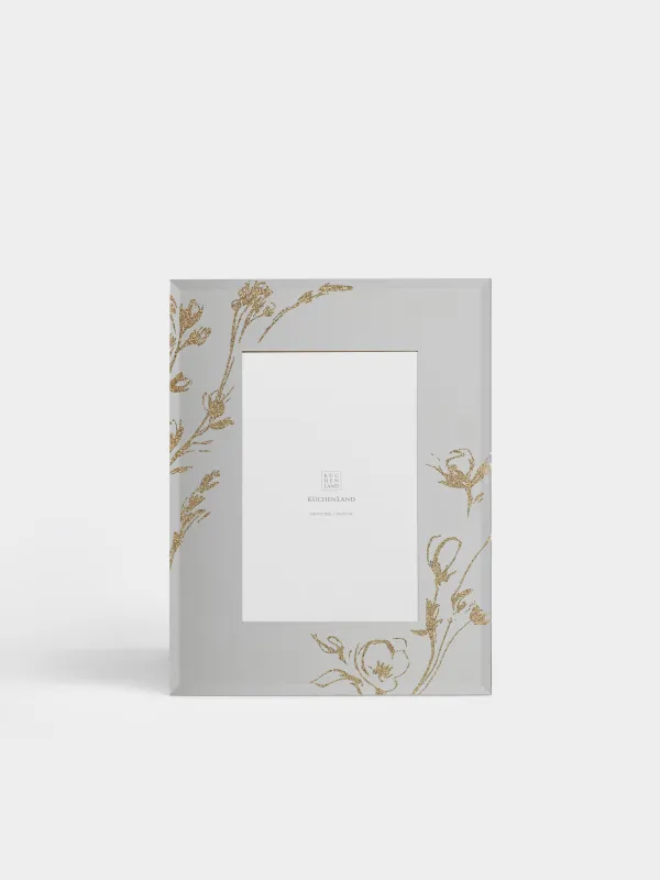 Фоторамка, 17x22 см, стекло, Золотистые цветы, Glossy, image-4