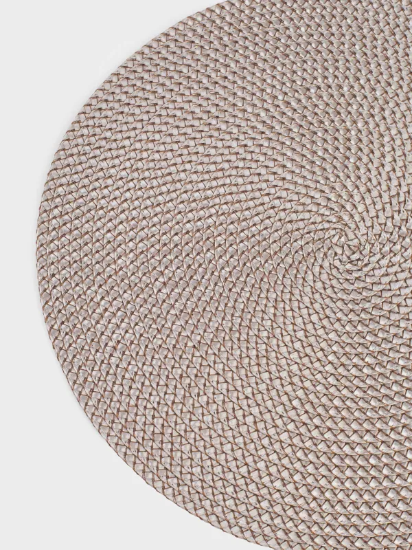 Салфетка под приборы, 38 см, полипропилен/ПЭТ, круглая, песочная, Circle Braid, image-2