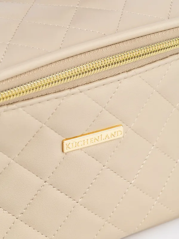 Косметичка, 23х13 см, стеганая, с ручкой, Quilted, image-1