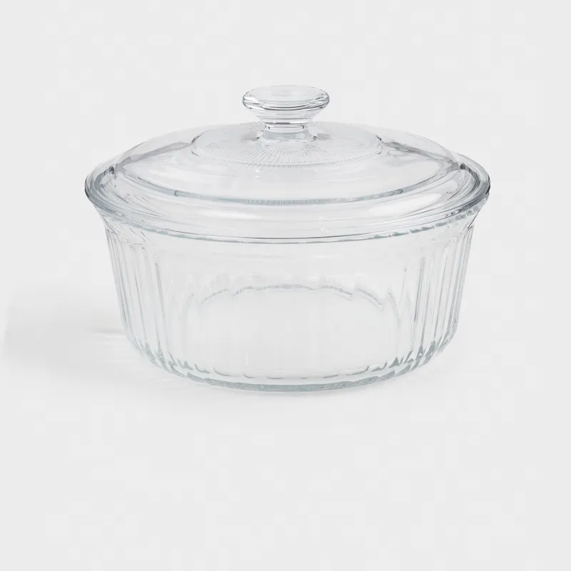 Форма для запекания, 22 см, 2,2 л, с крышкой, стекло Т, круглая, Cook ribbed
