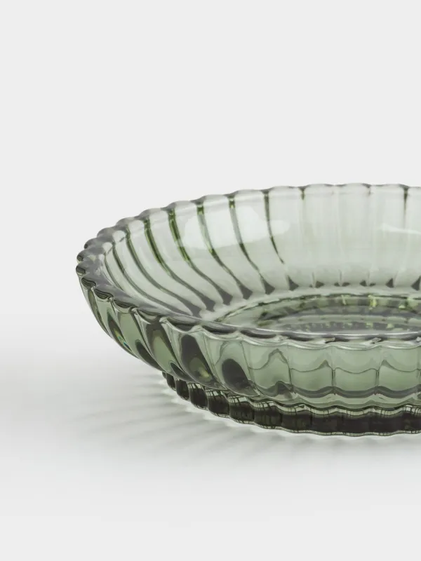 Мыльница, 11 см, стекло, круглая, зеленая, Artemis, image-1