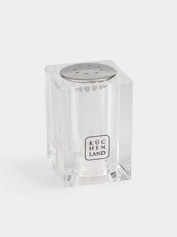 Набор для соли и перца, 9 см, с мельницей, акрил/пластик, Cube, image-1
