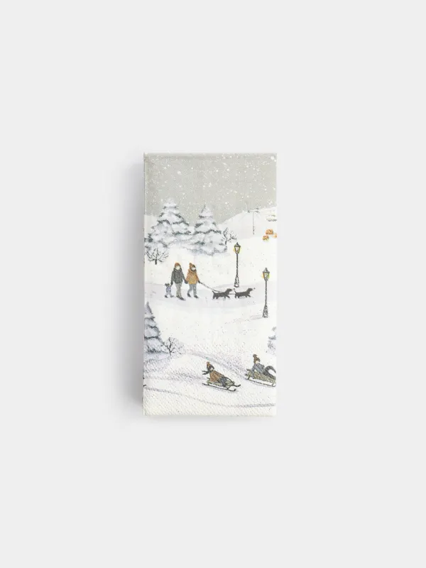 Салфетки бумажные, 33х33 см, 20 шт, Зимняя прогулка, Winter hike, image-0