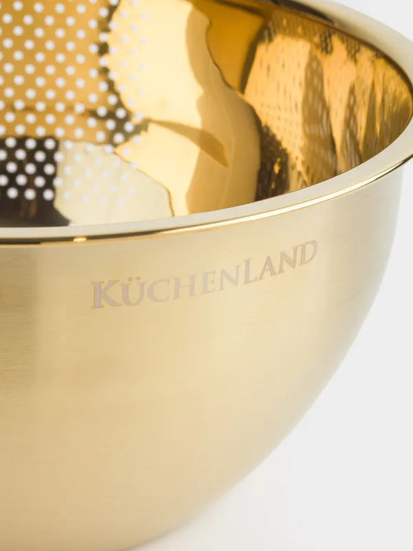 Миска-дуршлаг, 23 см, Classic gold, image-3