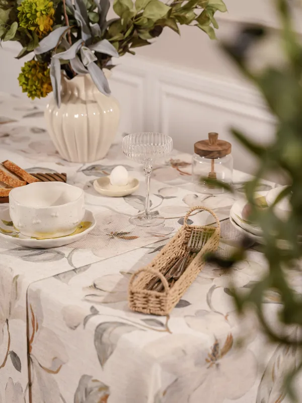 Дорожка настольная, 40х160 см, Цветы, Flowery flax, image-6