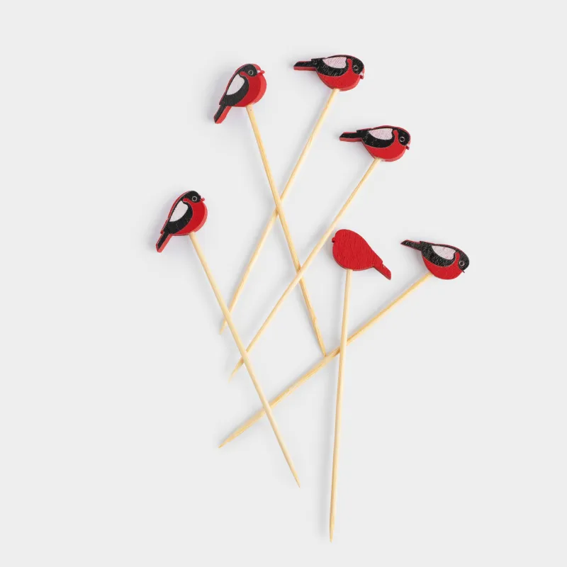Шпажка для канапе, 9 см, 20 шт, бамбук, красно-черная, Снегирь, Elegant details, image-1