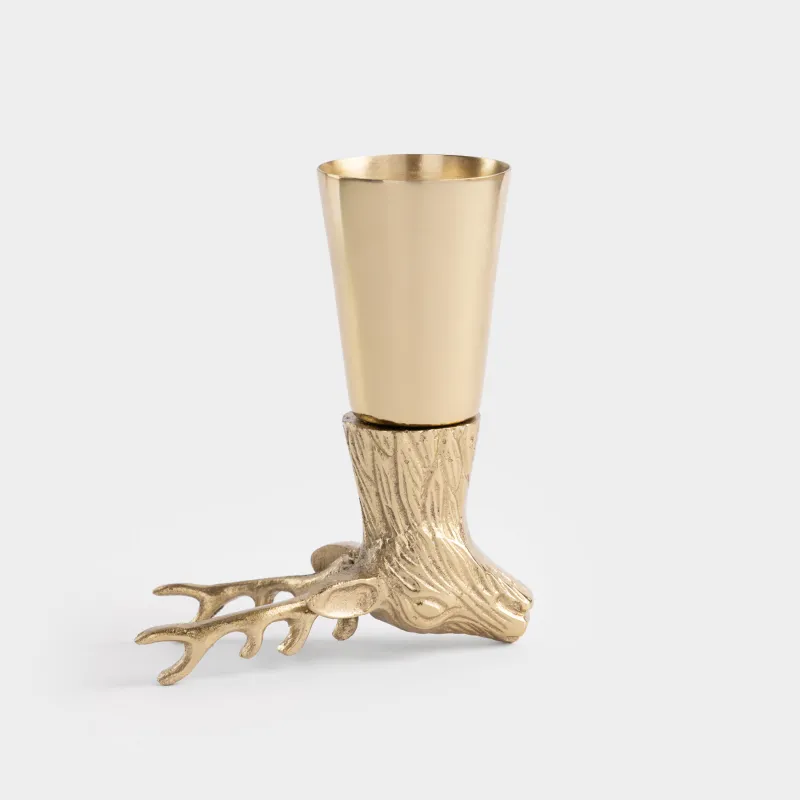 Стопка для водки, 150 мл, металл, золотистая, Олень, Arctic deer