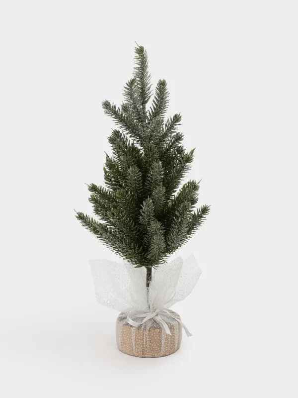 Ель искусственная, 30 см пластик/дерево, Ель с блестками, Conifer decor, image-0