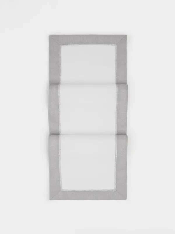 Дорожка настольная, 40х160 см, полиэстер, бело-серая, Milky way, image-0