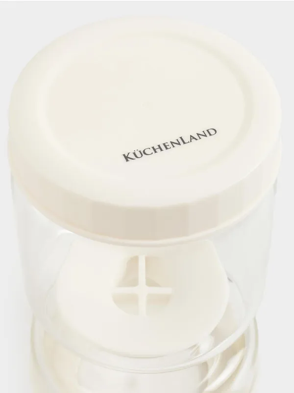 Банка для маринованных продуктов, 300/600 мл, двойная стекло/силикон, бежевая, Laneri, image-4