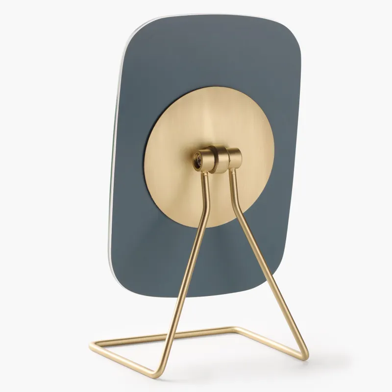 Зеркало настольное, 25х13/19x13 см, вращающееся, металл, прямоугольное, золотистое, Trend, image-1