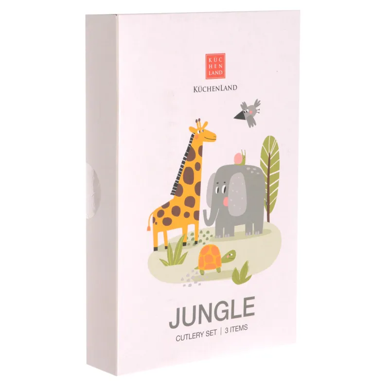 Столовые приборы, детские, 1 перс, 3 пр, сталь, Животные, Jungle, image-1