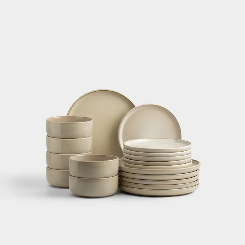 Сервиз обеденный, 6 перс, 18 пр, керамика R, бежевый, Velir