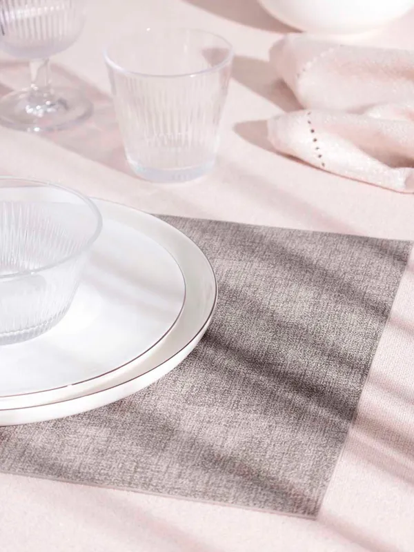 Салфетка под приборы, 30х43 см, полиуретан, прямоугольная, серо-бежевая, Rock, image-5