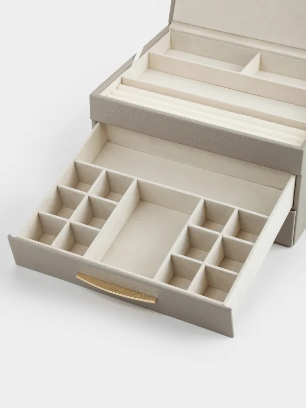 Шкатулка для украшений, 27х22 см, искусственная кожа/МДФ, серая, Premiere, image-4