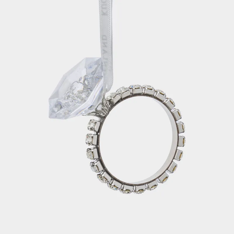 Игрушка елочная, 6 см, акрил/сталь, Кольцо с кристаллом, Ice crystal