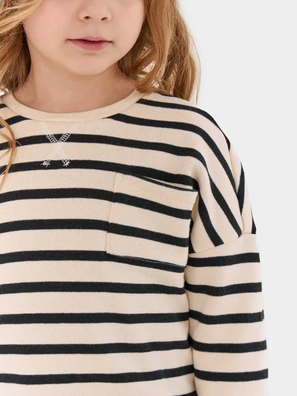 Свитшот детский, для девочек, бело-черный, Blaina, image-1