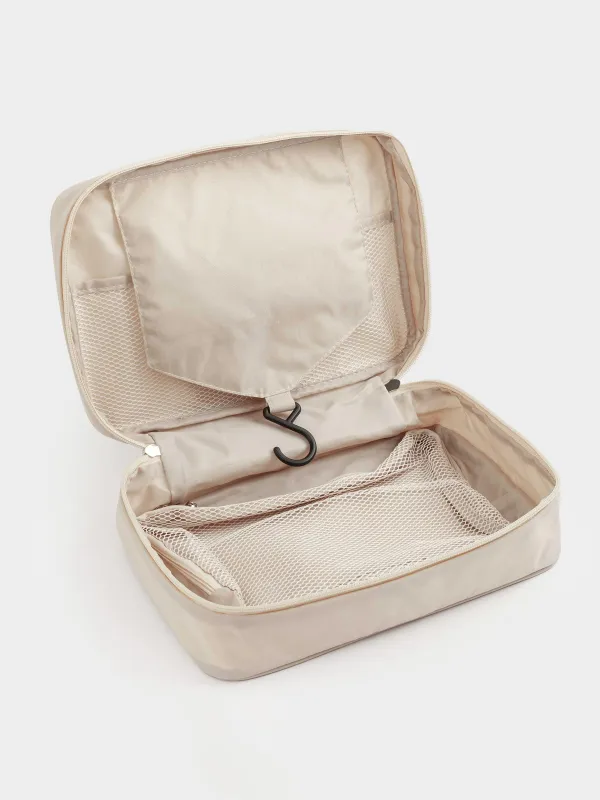 Косметичка дорожная, 27х18 см, полиэстер, бежевая, Easy Travel, image-2