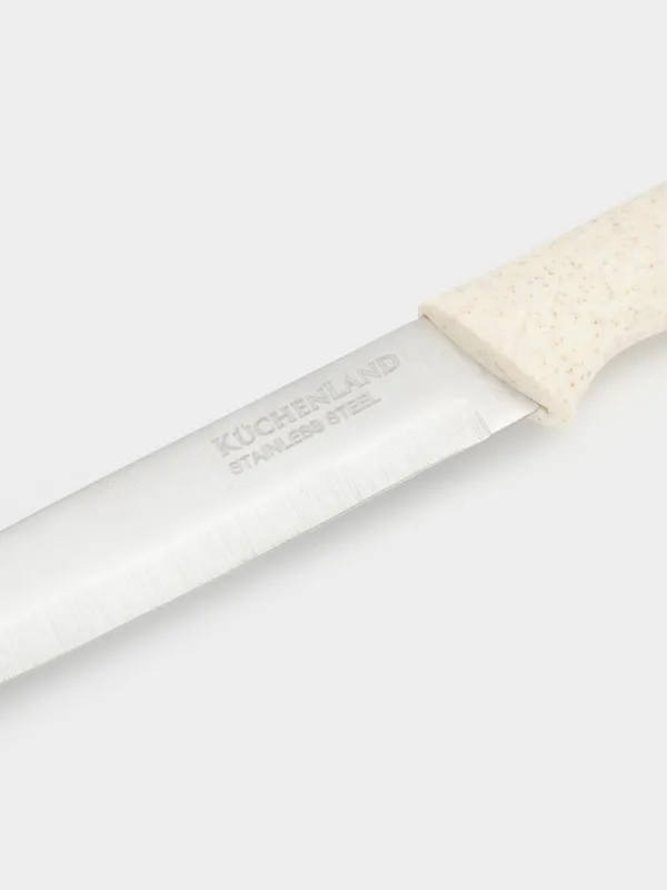 Нож для нарезки, 13 см, сталь/пластик, молочный, Speck-light, image-2