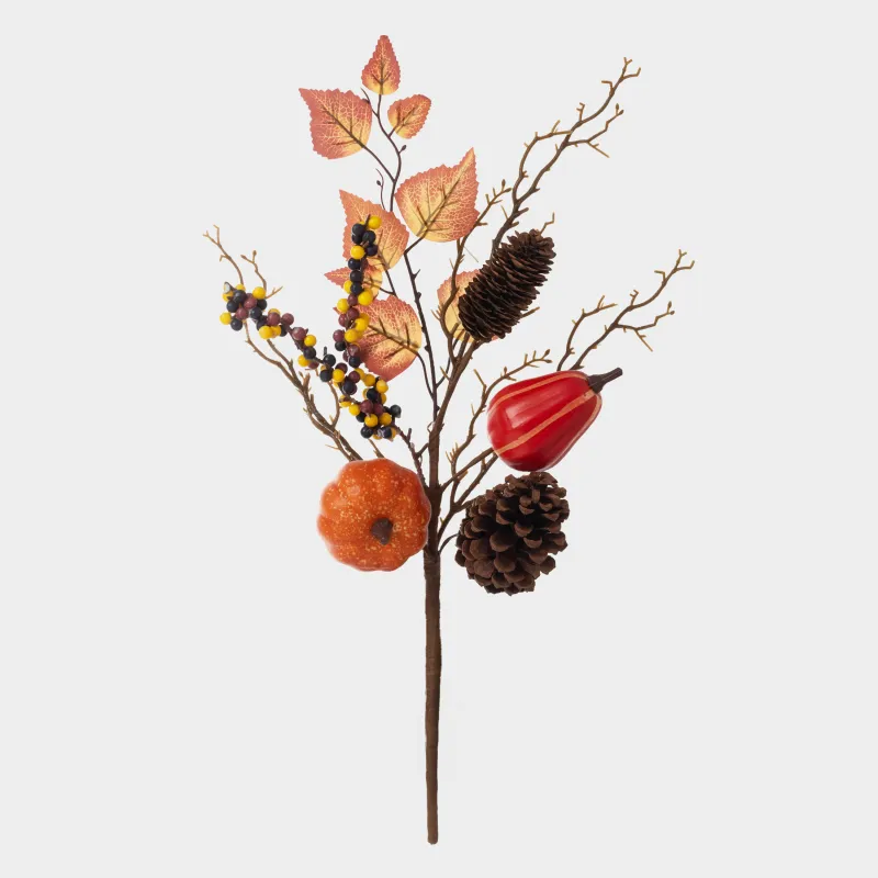Ветка декоративная, 50 см, пластик/бумага, Осенний урожай, Forest symphony decor