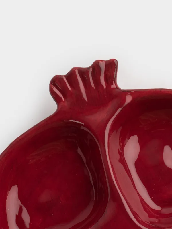 Менажница, 17х19 см, 4 отд, керамика, бордовая, Гранат, Pomegranate, image-1