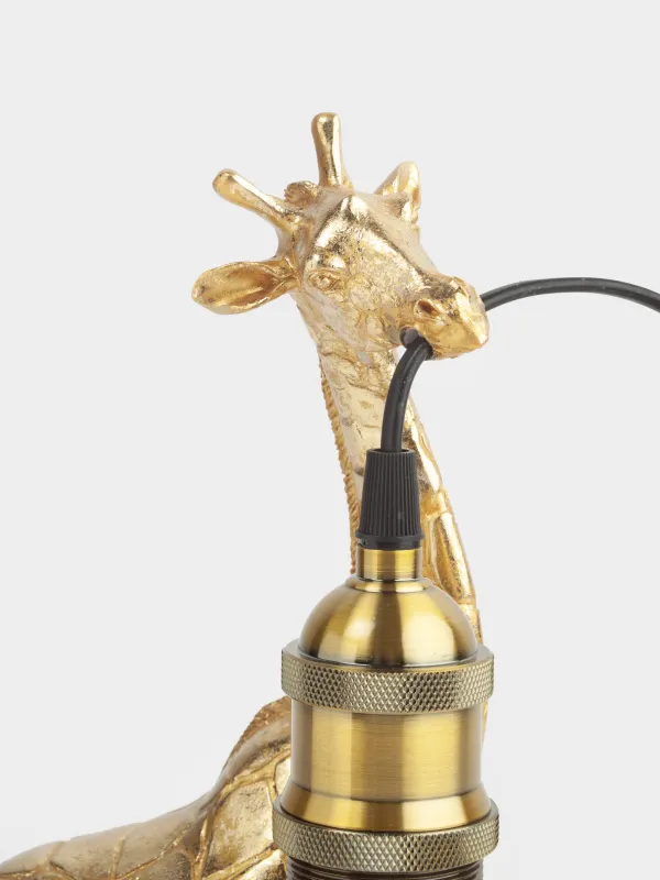 Светильник настольный, 16х11х25 см, полирезин, золотистый, Жираф, Giraffe, image-1