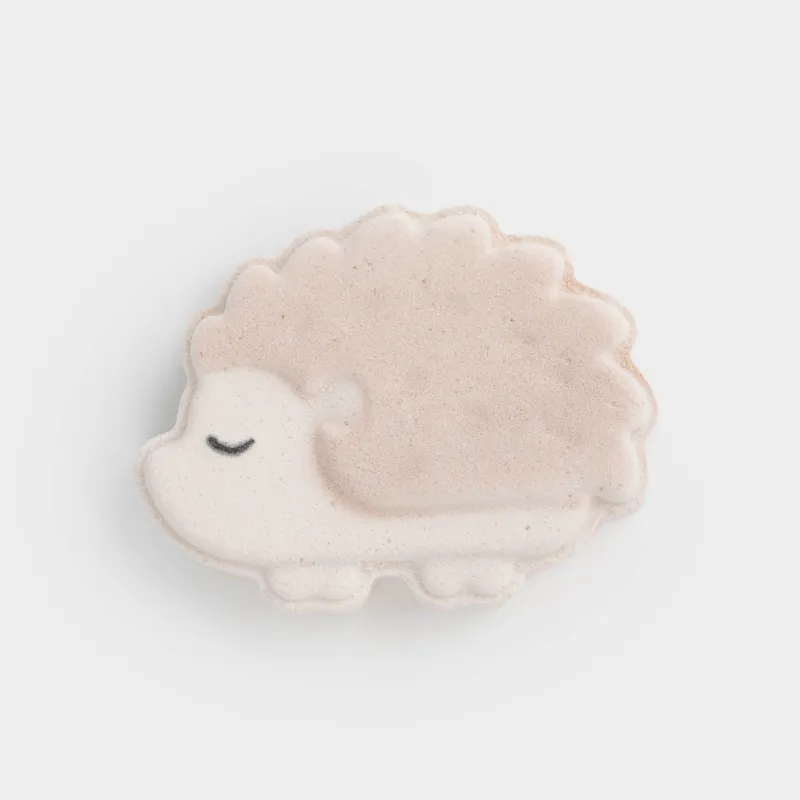 Бомбочка для ванны, 100 гр, с эффектом радуги, Бежевая, Попкорн, Ежик, Friends spa