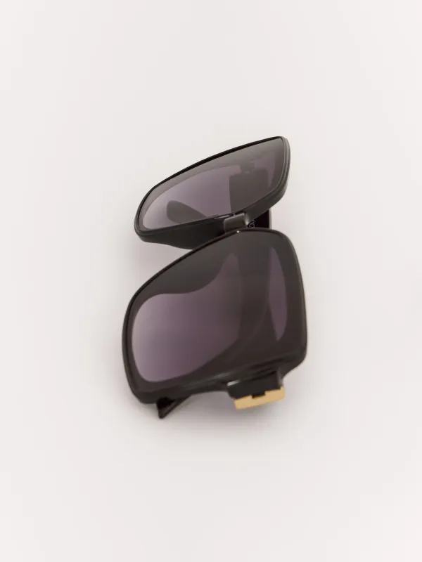 Очки солнцезащитные, пластик, квадратные, черные, Nifty, image-2