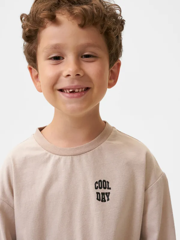 Лонгслив детский, для мальчиков, бежевый, Ulian, image-1