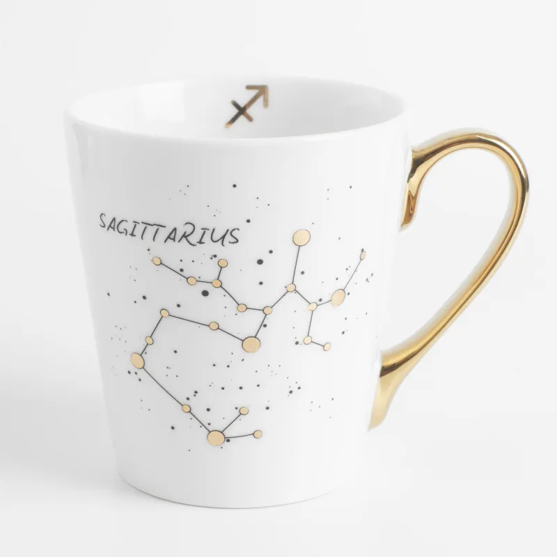Кружка, 400 мл, фарфор N, молочно-золотистая, Стрелец, Zodiac, image-0
