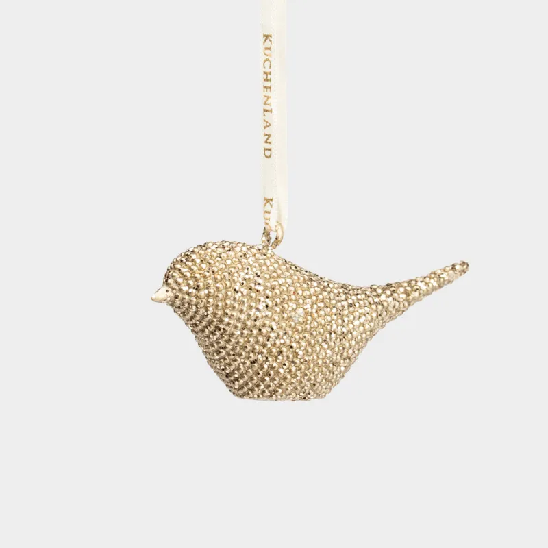 Подвеска декоративная, 8 см, полирезин, золотистая, Птица, Paradise garden