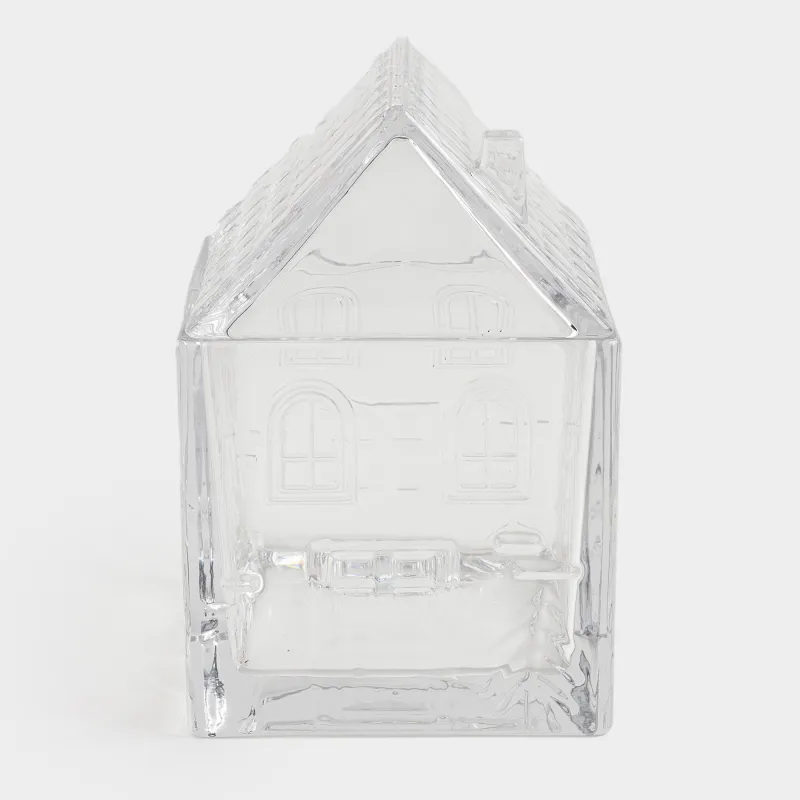 Емкость для хранения, 11х17 см, 850 мл, стекло, Дом, House shape