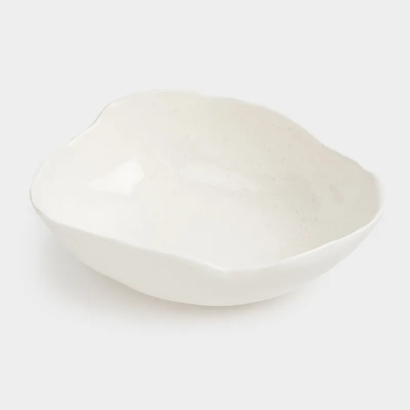 Ваза для фруктов, 27х9 см, керамика, молочная, в крапинку, Неровный край, Delicia, image-2