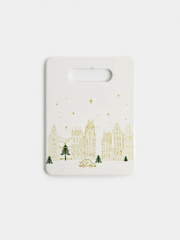 Подставка под горячее, 17х24 см, Дома, Snow sparks, image-0