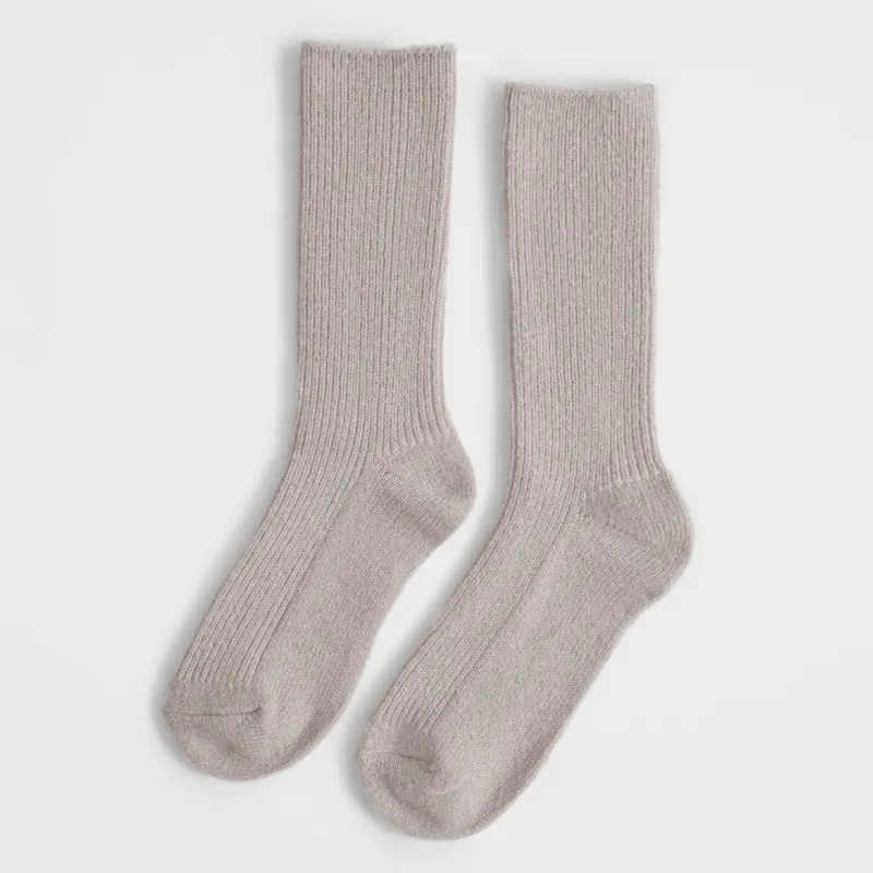 Носки женские, в рубчик, песочные, Heatyy