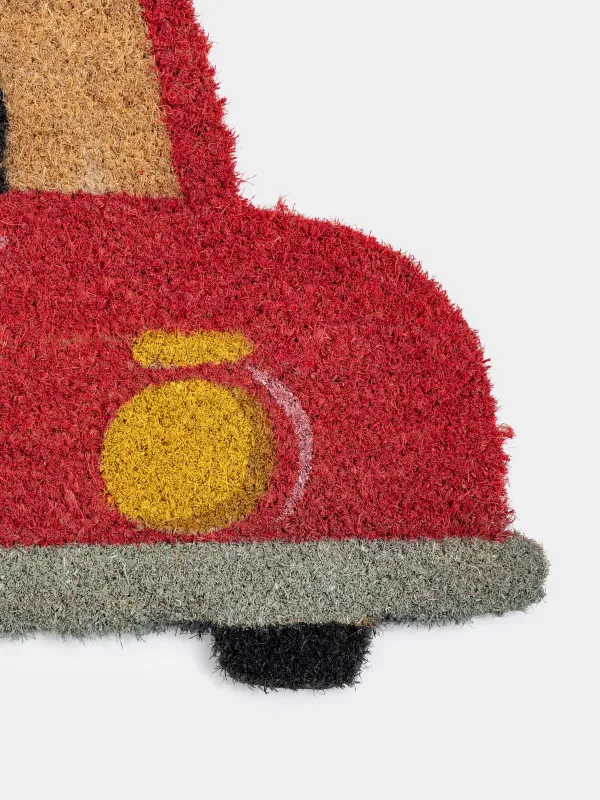 Коврик придверный, 40х80 см, Машина с елкой, Red car, image-4