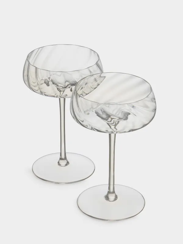 Бокал-креманка для шампанского, 270 мл, 2 шт, стекло, перламутр, Sorento bend, image-3