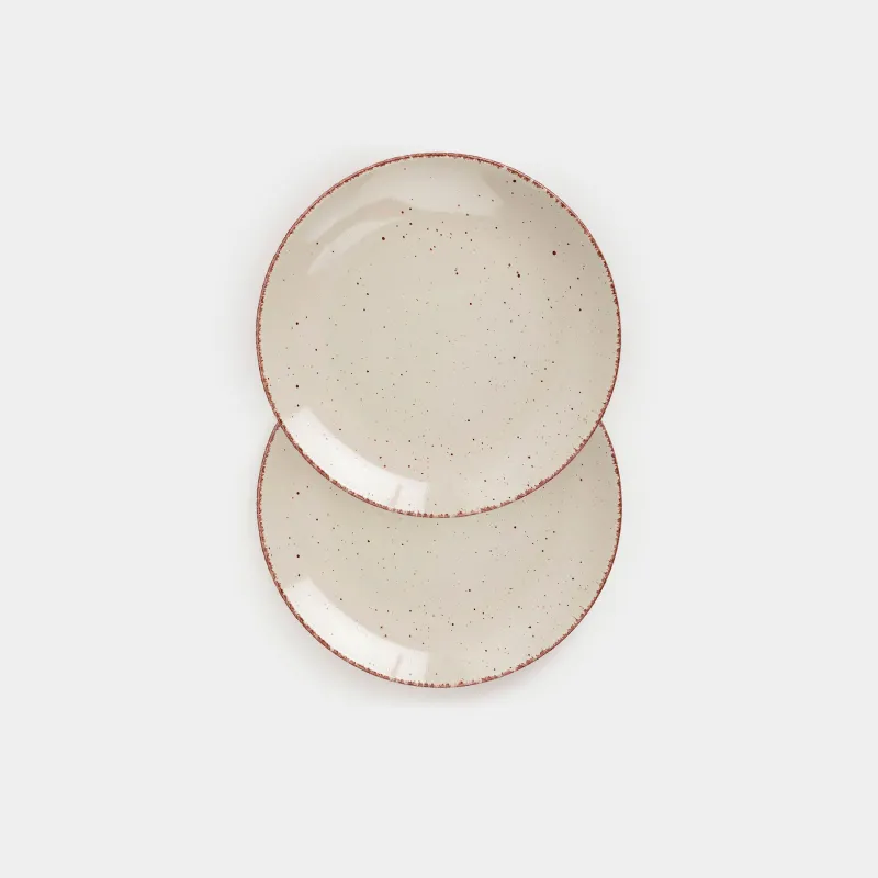 Тарелка закусочная, 21 см, 2 шт, керамика, бежевая, в крапинку, Speckled