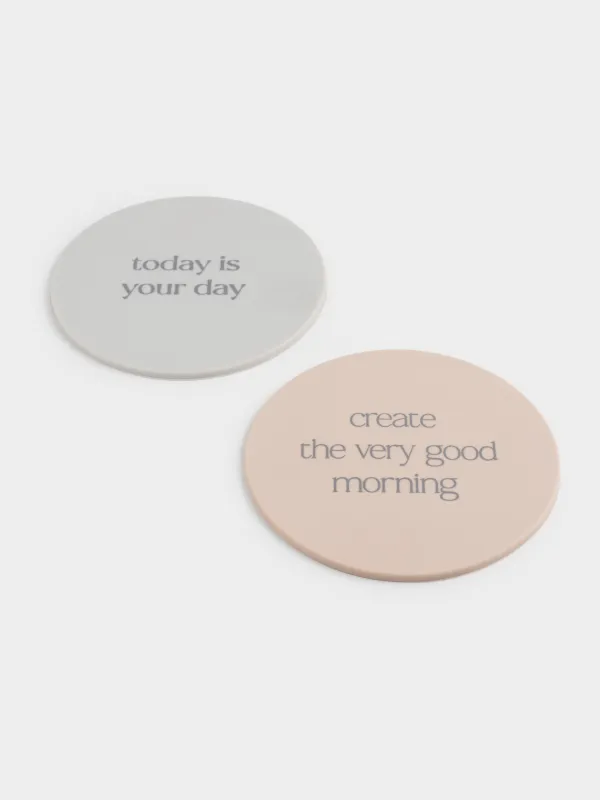 Подставка под кружку, 2 шт, Good morning, Scroll, image-2