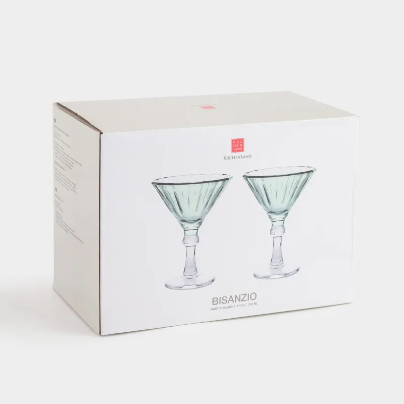 Бокал для мартини, 200 мл, 2 шт, стекло Р, зеленый, Bisanzio, image-3