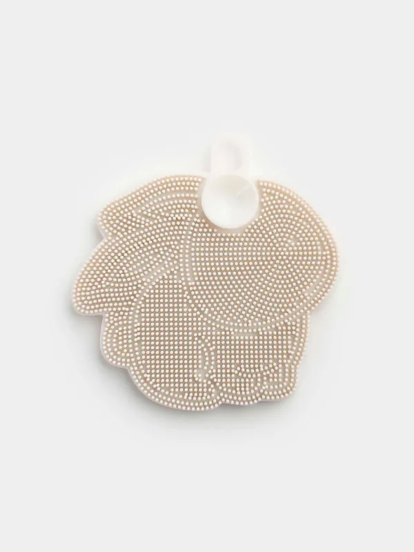 Губка для мытья посуды, 13х10 см, силикон, серая, Кролик, Manny, image-3