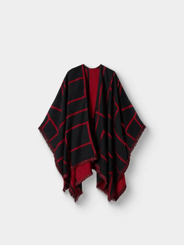 Пончо двустороннее с абстрактным принтом, Poncho, image-4